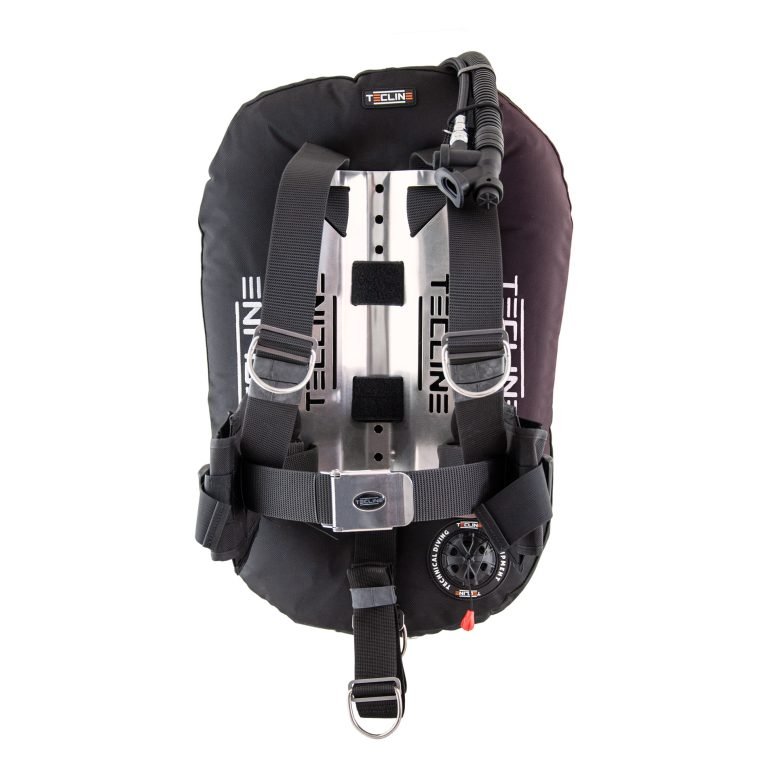 Donut 17 with adjustable DIR harness, built in mono adapter, weight pocket, tank belts & BP