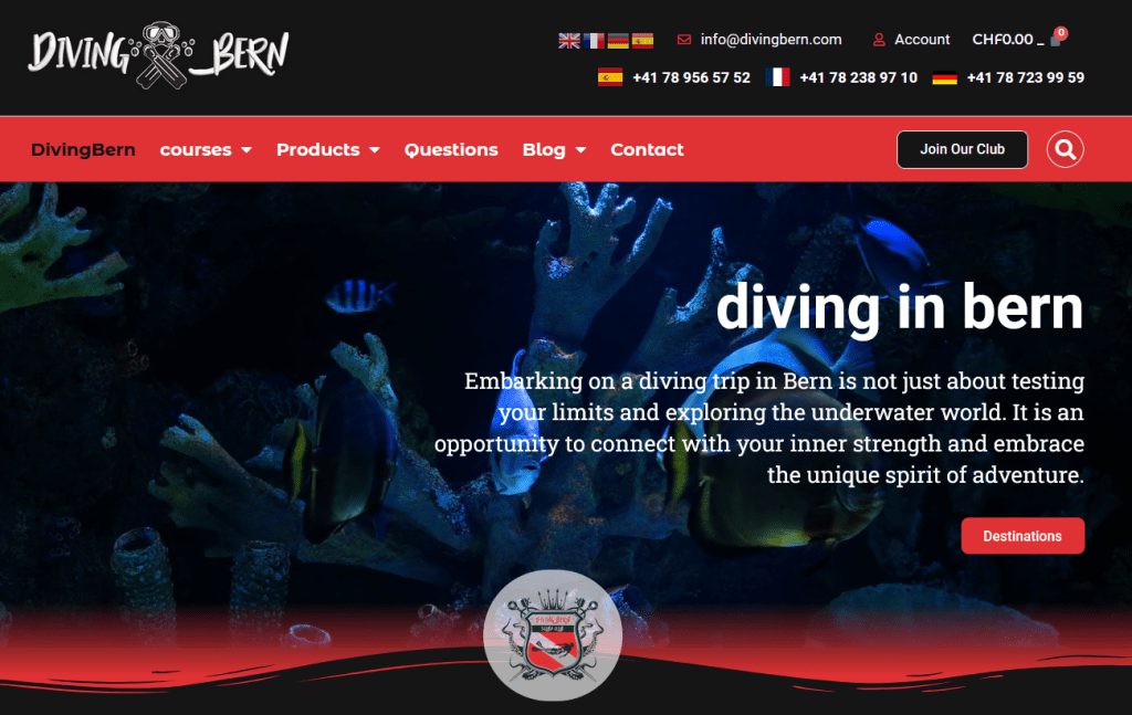 PADI Diving Course Bern - Switzerland 2 diving course in Bern